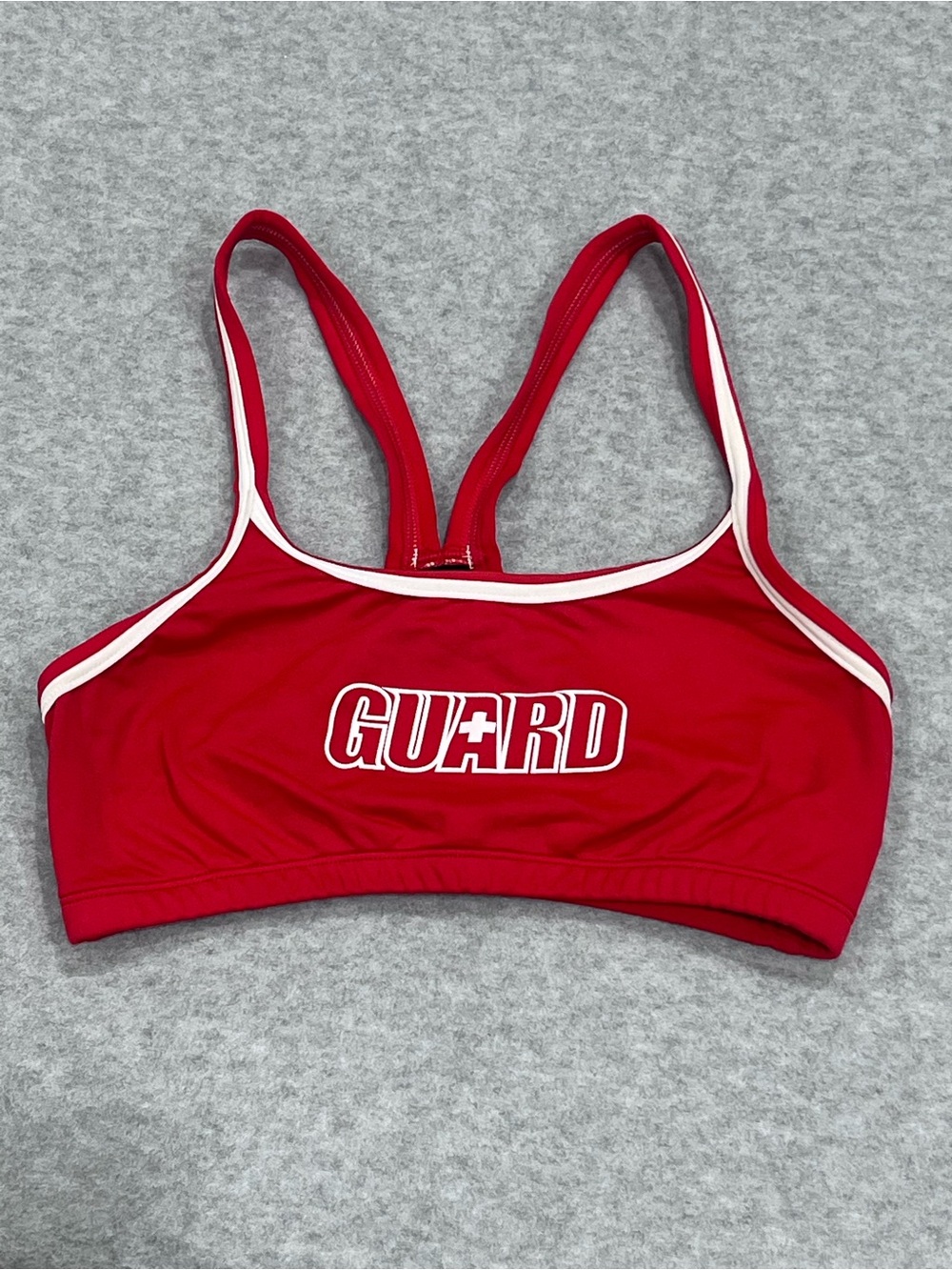 Dolfin Bikini Top Swimsuit Lifeguard Red Womens' Size Large Guard Wear Short